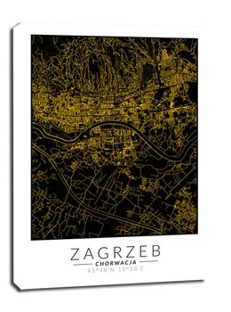 Obraz na płótnie Zagrzeb złota mapa, 61x91,5 cm - Galeria Plakatu