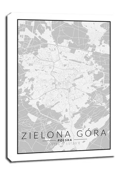 Obraz na płótnie Zielona góra mapa czarno biała, 61x91,5 cm - Galeria Plakatu