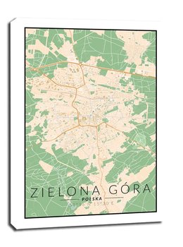 Obraz na płótnie Zielona Góra mapa kolorowa, 61x91,5 cm - Galeria Plakatu
