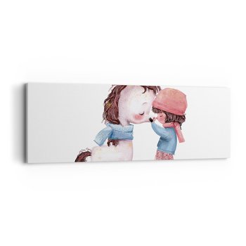 Obraz na płótnie - Zimowa opowieść - 90x30cm - Dla Dzieci Jednorożec Dziewczynka - Nowoczesny Canvas obraz do salonu do sypialni ARTTOR - ARTTOR