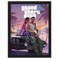 Obraz na ścianę GTA VI w ramce plakat z gry 30x20 cm