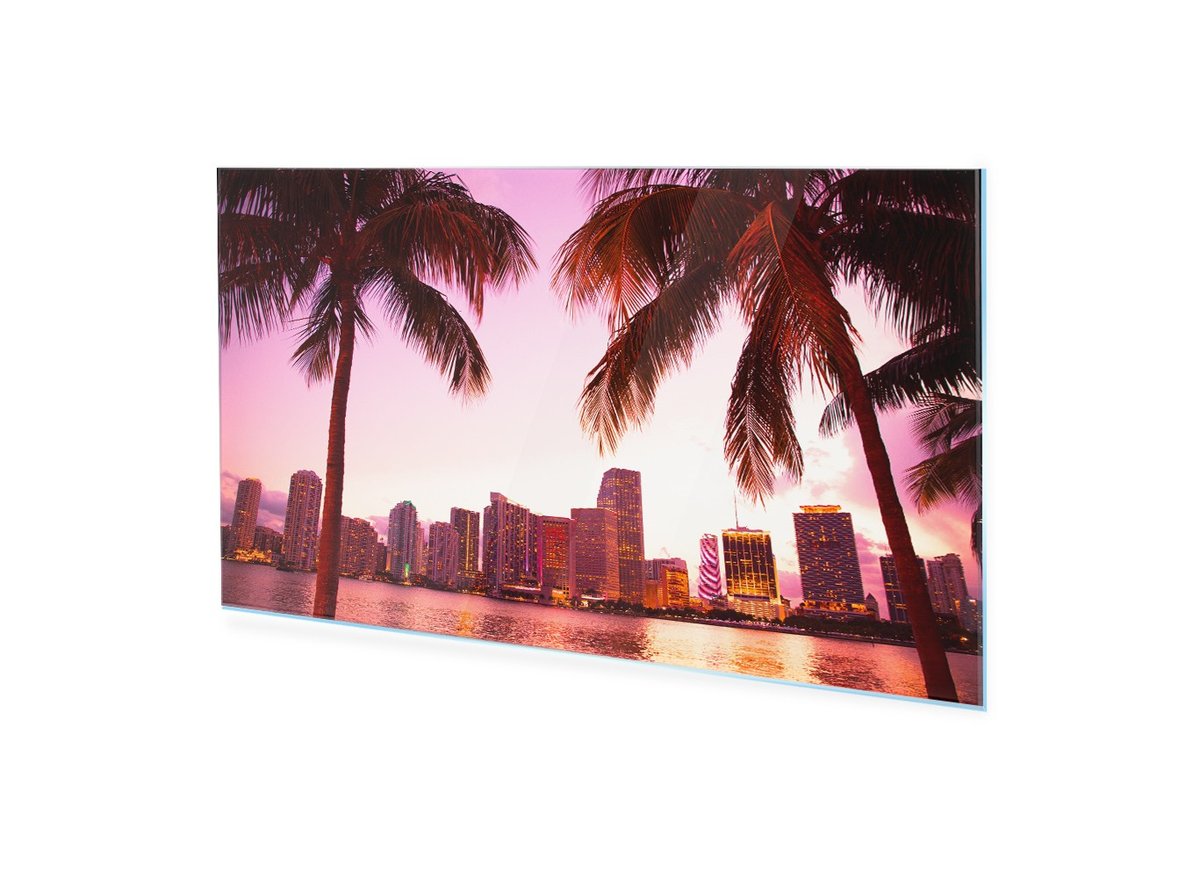 Obraz na szkle HOMEPRINT Różowy zachód słońca w Miami 120x60 cm