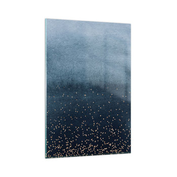 Obraz na szkle - Kompozycja – niebieskie fazy - 80x120cm - Abstrakcja Sztuka Design - Nowoczesny szklany obraz na ścianę do salonu do sypialni ARTTOR - ARTTOR