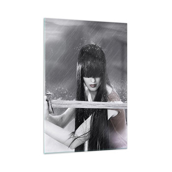 Obraz na szkle - Piękna i niebezpieczna - 80x120cm - Kobieta Miecz Militaria - Nowoczesny szklany obraz na ścianę do salonu do sypialni ARTTOR - ARTTOR