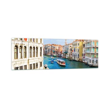 Obraz na szkle - Ruch uliczny jedyny na świecie - 160x50cm - Wenecja Architektura Grand Canal - Nowoczesny foto szklany obraz do salonu do sypialni ARTTOR - ARTTOR