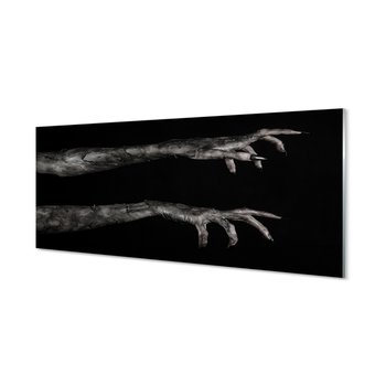 Obraz na szkle TULUP Czarne tło brudne ręce, 125x50 cm - Tulup