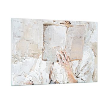 Obraz na szkle - W innym świecie - 120x80cm - Sztuka Książka Minimalizm - Nowoczesny szklany obraz na ścianę do salonu do sypialni ARTTOR - ARTTOR