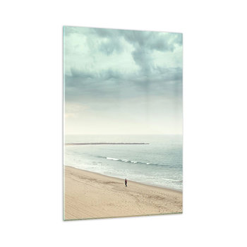 Obraz na szkle - w poszukiwaniu spokoju - 80x120cm - Morze Plaża Spacer - Nowoczesny szklany obraz na ścianę do salonu do sypialni ARTTOR - ARTTOR