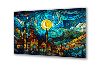 Obraz na szkle witraż niebo noc księżyc kościół f 90x60 cm - Inny producent