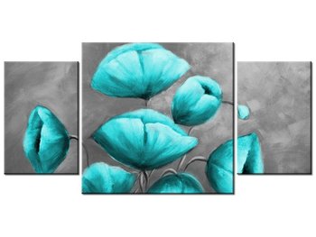 Obraz Niebiańskie kwiaty, 3 elementy, 80x40 cm - Oobrazy