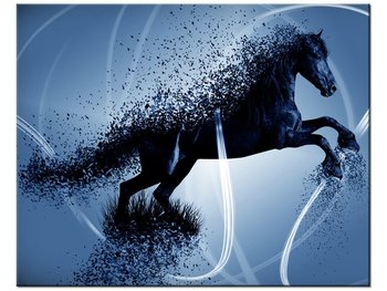 Obraz Niebieski koń fragmentaryzacja - Jakub Banaś, 50x40 cm - Oobrazy