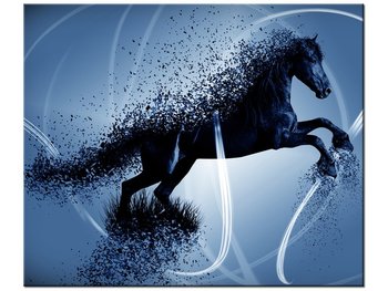 Obraz Niebieski koń fragmentaryzacja - Jakub Banaś, 60x50 cm - Oobrazy