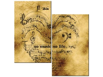 Obraz, No music no life, 2 elementy, 60x60 cm - Oobrazy