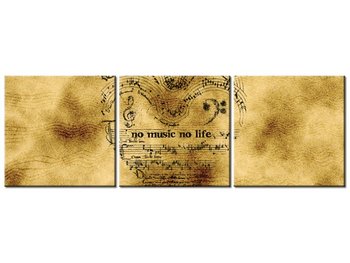 Obraz No music no life, 3 elementy, 150x50 cm - Oobrazy
