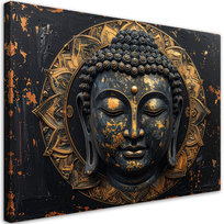 Obraz nowoczesny do salonu sypialni biura, Budda Zen Spa czarno 30x20