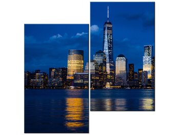 Obraz Nowy Jork nad rzeką Hudson, 2 elementy, 60x60 cm - Oobrazy