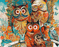 Obraz Paint it! Malowanie po numerach, Sowy