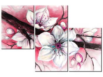 Obraz Pąki wiśni w czerwieni, 3 elementy, 90x60 cm - Oobrazy