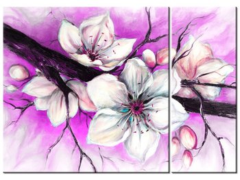 Obraz Pąki wiśni w fiolecie, 2 elementy, 70x50 cm - Oobrazy