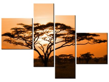 Obraz, Pejzaż afrykański, 4 elementy, 100x70 cm - Oobrazy