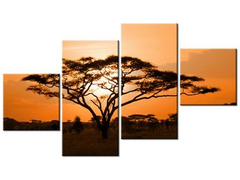 Obraz, Pejzaż afrykański, 4 elementy, 160x90 cm - Oobrazy