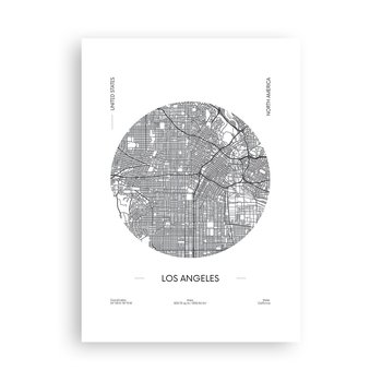 Obraz - Plakat - Anatomia Los Angeles - 50x70cm - Mapa Los Angeles Usa - Nowoczesny modny obraz Plakat bez ramy do Salonu Sypialni ARTTOR - ARTTOR