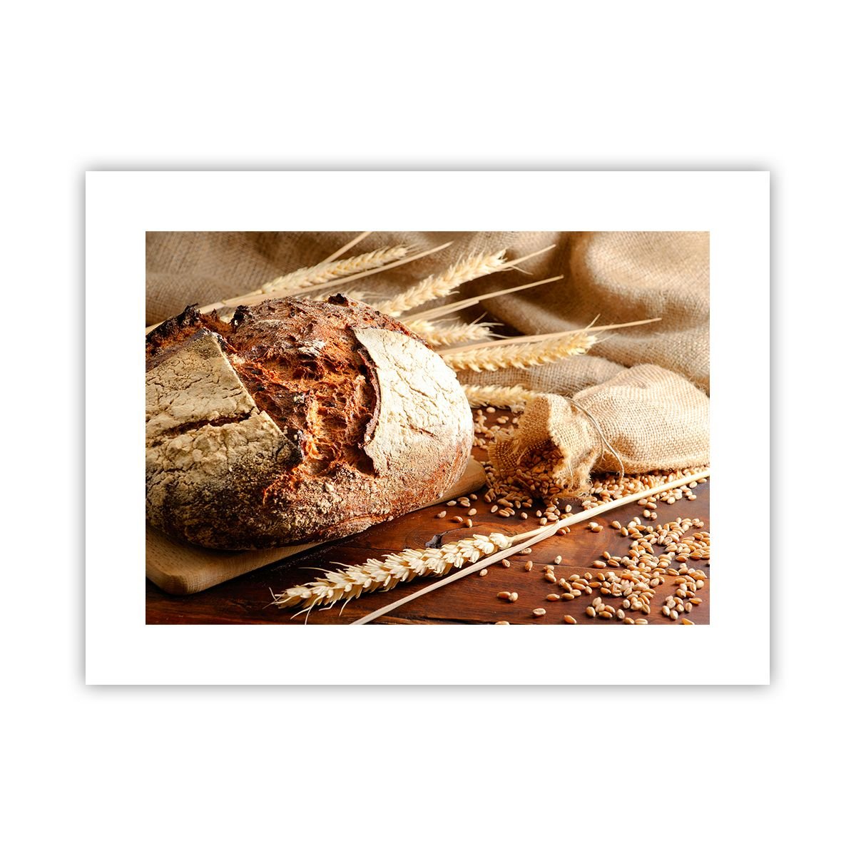 Obraz - Plakat - Apetyczny, wonny, chrupiący - 40x30cm - Chleb Ziarno ...