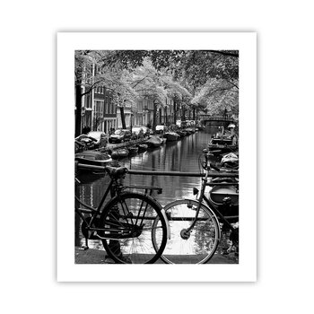 Obraz - Plakat - Bardzo holenderski widok - 40x50cm - Amsterdam Rower Architektura - Foto Plakaty bez ramy do Salonu Sypialni ARTTOR - ARTTOR