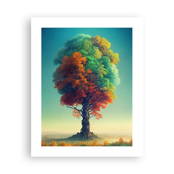 Obraz - Plakat - Dąb – ojciec natury - 40x50cm - Drzewo Jesień Natura - Foto Plakaty bez ramy do Salonu Sypialni ARTTOR - ARTTOR
