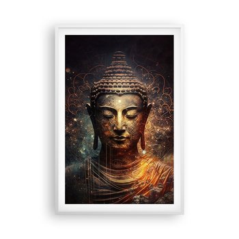 Obraz - Plakat - Duchowa równowaga - 61x91cm - Budda Medytacja Religia - Foto Plakaty na ścianę w ramie białej - Plakat do Salonu Sypialni ARTTOR - ARTTOR