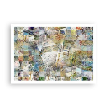 Obraz - Plakat - Geometryczne przetasowanie - 100x70cm - Abstrakcja Mozaika Kolaż - Foto Plakaty bez ramy na ścianę do Salonu Sypialni ARTTOR - ARTTOR