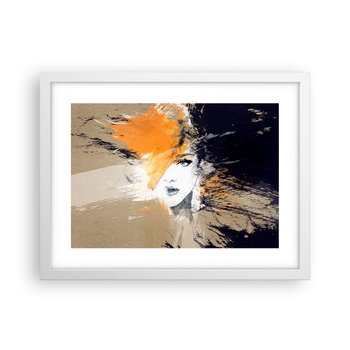 Obraz - Plakat - I staje się światło - 40x30cm - Abstrakcja Twarz Kobiety Kobieta - Foto Plakaty na ścianę w ramie białej - Plakat do Salonu Sypialni ARTTOR - ARTTOR