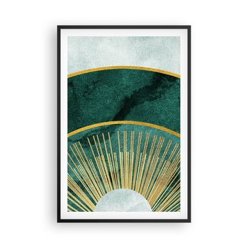 Obraz - Plakat - Inny układ słoneczny - 61x91cm - Art Deco Nowoczesny Abstrakcja - Foto Plakaty na ścianę w czarnej ramie - Plakat do Salonu Sypialni ARTTOR - ARTTOR