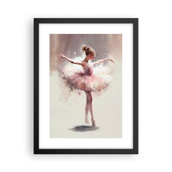 Obraz - Plakat - Jak młody ptak - 30x40cm - Baletnica Dziewczynka Sztuka - Foto Plakaty na ścianę w czarnej ramie - Plakat do Salonu Sypialni ARTTOR - ARTTOR
