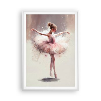 Obraz - Plakat - Jak młody ptak - 70x100cm - Baletnica Dziewczynka Sztuka - Foto Plakaty w ramie koloru białego do Salonu Sypialni ARTTOR - ARTTOR