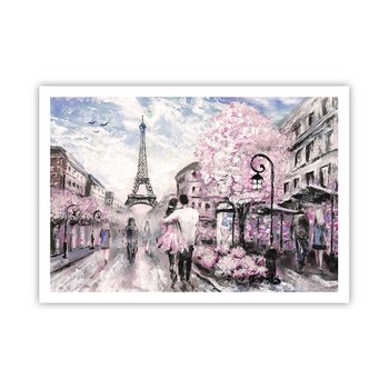 Obraz - Plakat - Jak zakochac się, to tylko w… - 100x70cm - Miasto Wieża Eiffla Paryż - Foto Plakaty bez ramy na ścianę do Salonu Sypialni ARTTOR - ARTTOR