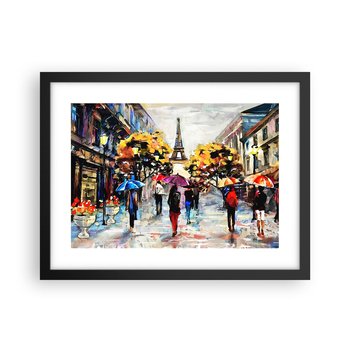 Obraz - Plakat - Jesienią szczególnie piękny - 40x30cm - Miasto Paryż Wieża Eiffla - Foto Plakaty na ścianę w czarnej ramie - Plakat do Salonu Sypialni ARTTOR - ARTTOR