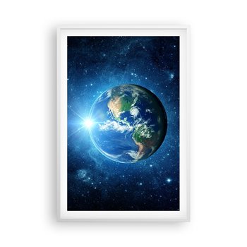 Obraz - Plakat - Jesteśmy w niebie - 61x91cm - Kosmos Planet Ziemia Kula Ziemska - Foto Plakaty na ścianę w ramie białej - Plakat do Salonu Sypialni ARTTOR - ARTTOR
