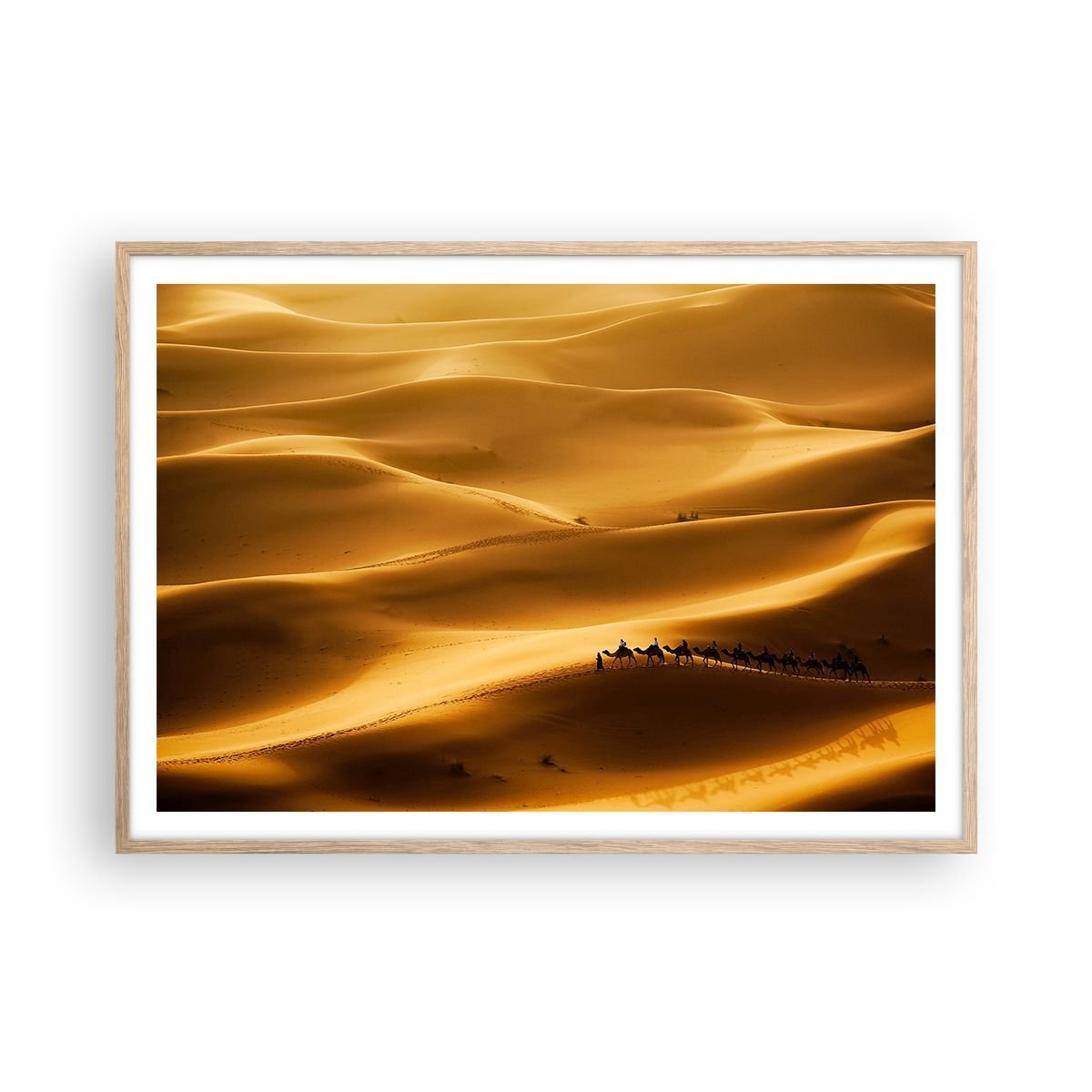 Obraz - Plakat - Karawana na falach pustyni - 100x70cm - Krajobraz ...