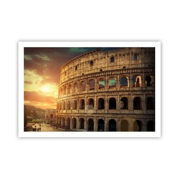 Obraz - Plakat - Kolosalne wrażenie - 91x61cm - Koloseum Rzym Architektura - Foto Plakaty na ścianę bez ramy - Plakat do Salonu Sypialni ARTTOR - ARTTOR