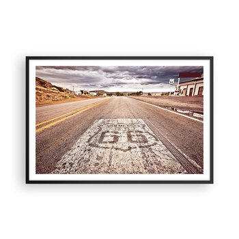 Obraz - Plakat - Mother Road - amerykańska legenda - 91x61cm - Droga 66 Usa California - Foto Plakaty na ścianę w czarnej ramie - Plakat do Salonu Sypialni ARTTOR - ARTTOR