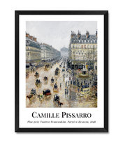 Obraz plakat na ścianę do salonu teatr deszcz Paryż Paris retro vintage 32x42 cm