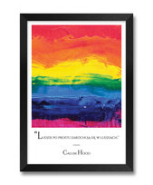 Obraz plakat na ścianę rama flaga społeczność LGBT cytat o równości równouprawnienie Calum Hood czarna rama 23,5x32 cm