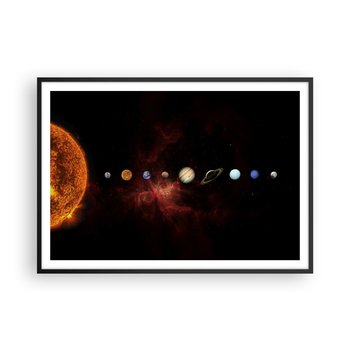 Obraz - Plakat - Nasza okolica - 100x70cm - Układ Słoneczny Planety Kosmos - Foto Plakaty w ramie koloru czarnego do Salonu Sypialni ARTTOR - ARTTOR