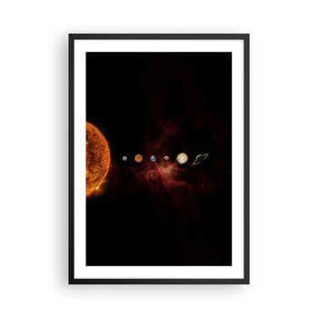 Obraz - Plakat - Nasza okolica - 50x70cm - Układ Słoneczny Planety Kosmos - Nowoczesny modny obraz Plakat czarna rama ARTTOR - ARTTOR