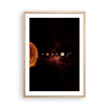 Obraz - Plakat - Nasza okolica - 50x70cm - Układ Słoneczny Planety Kosmos - Nowoczesny modny obraz Plakat rama jasny dąb ARTTOR - ARTTOR