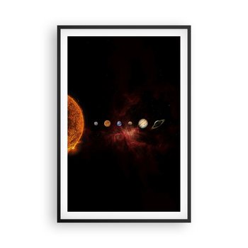 Obraz - Plakat - Nasza okolica - 61x91cm - Układ Słoneczny Planety Kosmos - Foto Plakaty na ścianę w czarnej ramie - Plakat do Salonu Sypialni ARTTOR - ARTTOR