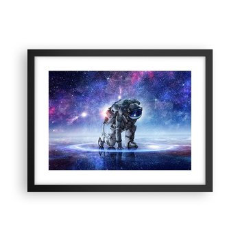 Obraz - Plakat - Niebo gwiaździste nade mną - 40x30cm - Kosmonauta Kosmos Astronauta - Foto Plakaty na ścianę w czarnej ramie - Plakat do Salonu Sypialni ARTTOR - ARTTOR