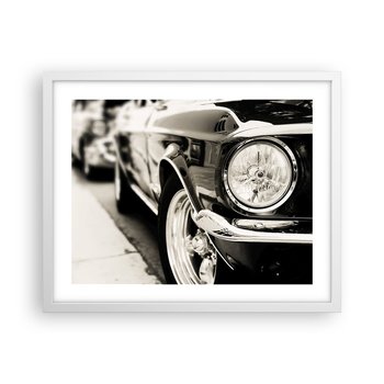 Obraz - Plakat - Nieprzemijający blask - 50x40cm - Auto Samochód Klasyczny - Foto Plakaty w ramie koloru białego do Salonu Sypialni ARTTOR - ARTTOR