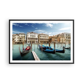 Obraz - Plakat - Pałace w błękicie - 91x61cm - Miasto Wenecja Architektura - Foto Plakaty na ścianę w czarnej ramie - Plakat do Salonu Sypialni ARTTOR - ARTTOR